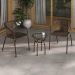 Conjunto para Jardim com Mesa de Centro Vidro 50cm e 2 Cadeiras Junco Sintético Multimóveis CR8007 Café Mesclado