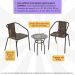 Conjunto para Jardim com Mesa de Centro Vidro 50cm e 2 Cadeiras Junco Sintético Multimóveis CR8007 Café Mesclado