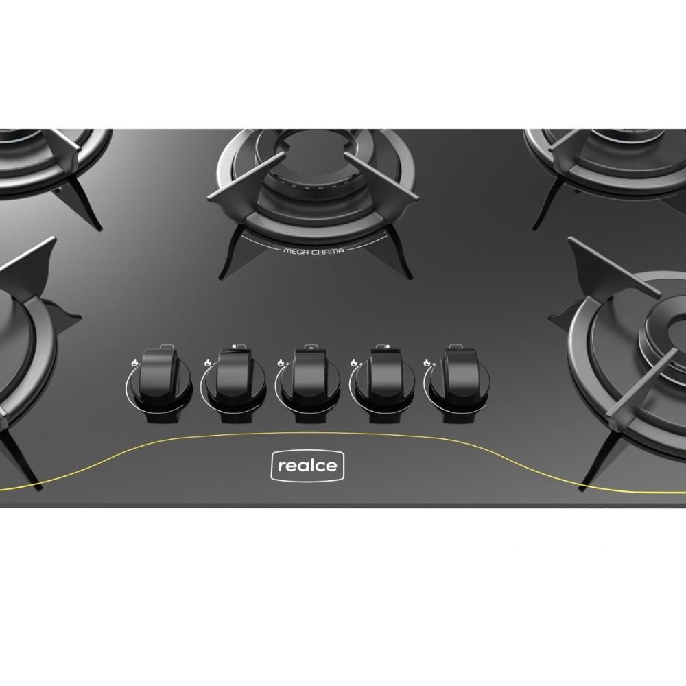 Cooktop 5 Bocas a Gás Realce Bivolt CR225 Preto
