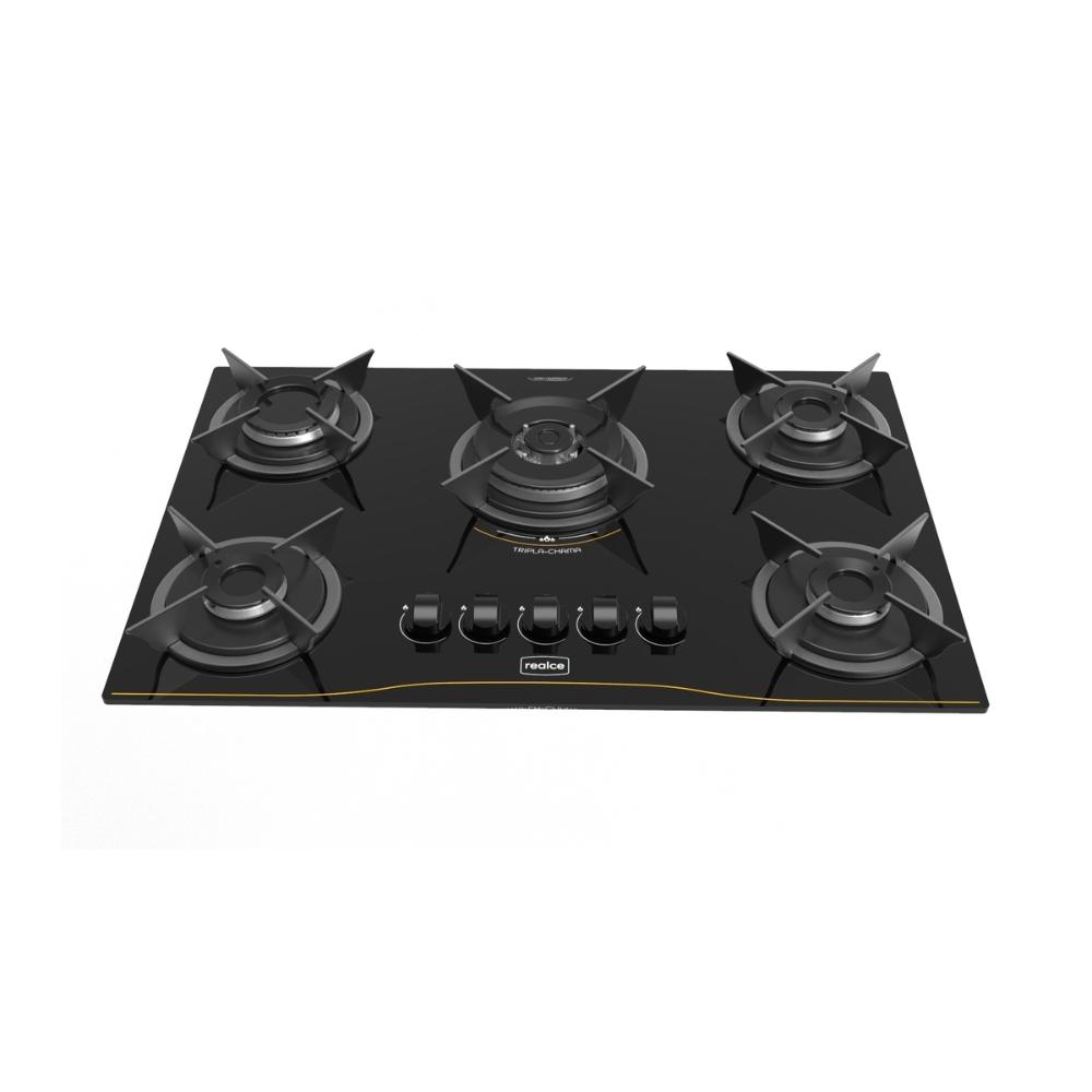 Cooktop 5 Bocas a Gás Tripla Chama Realce Bivolt CR226 Preto