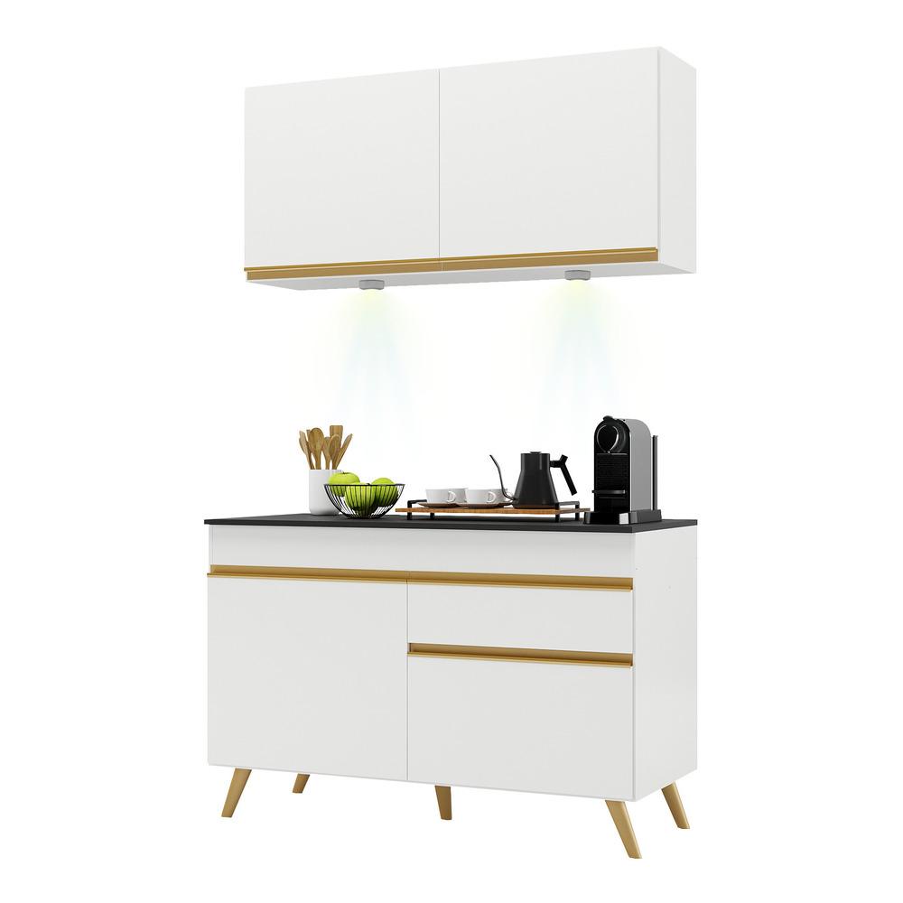 Cozinha Compacta 2 peças com Leds MP2012 Veneza Up Multimóveis Branca