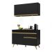 Cozinha Compacta 2 peças com Leds MP2012 Veneza Up Multimóveis Preta