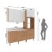 Cozinha Compacta 3 Peças com Armário Paneleiro e Balcão com Tampo Multimóveis CR20450 Freijó/Branco/Mármore Branco