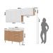 Cozinha Compacta 3 Peças com Armários e Balcão com Tampo Multimóveis CR20449 Freijó/Branco/Mármore Branco