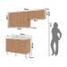 Cozinha Compacta 3 Peças com Armários e Balcão com Tampo Multimóveis CR20449 Freijó/Mármore Branco