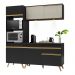 Cozinha Compacta 3 peças com Leds MP2020 Veneza Up Multimóveis Preta