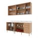 Cozinha Compacta 4 Peças com Armário e Balcão com Tampo Multimóveis CR20448 Freijó/Branco/Mármore Branco