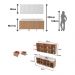 Cozinha Compacta 4 Peças com Armário e Balcão com Tampo Multimóveis CR20448 Freijó/Branco/Mármore Branco