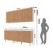 Cozinha Compacta 4 Peças com Armário e Balcão com Tampo Multimóveis CR20448 Freijó/Mármore Branco