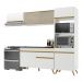Cozinha Compacta 4 pç c/ Armário e Balcão MP3691 Veneza GW Multimóveis Branca