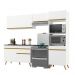 Cozinha Compacta 4 pç c/ Armário e Balcão MP3693 Veneza GW Multimóveis Branca