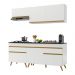 Cozinha Compacta 4 peças c/ Armário e Balcão MP3705 Veneza GW Multimóveis Branca
