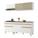 Cozinha Compacta 4 peças c/ Armário e Balcão MP3707 Veneza GW Multimóveis Branca