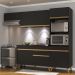 Cozinha Compacta 4 peças com Leds MP2015 Veneza Up Multimóveis Preta