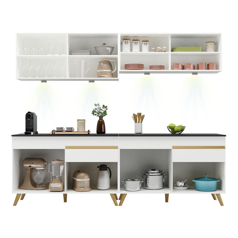 Cozinha Compacta 4 peças com Leds MP2021 Veneza Up Multimóveis Branca
