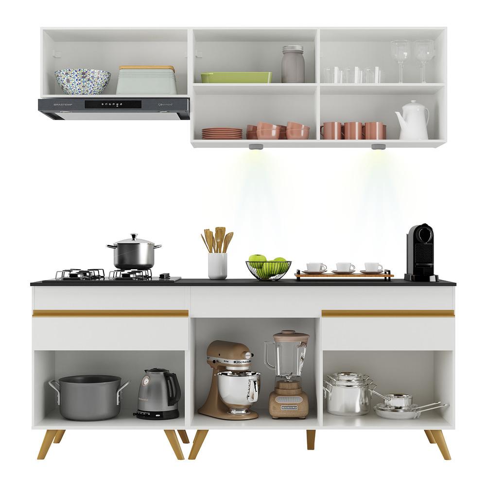 Cozinha Compacta 4 peças com Leds MP2030 Veneza Up Multimóveis Branca
