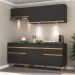 Cozinha Compacta 4 peças com Leds MP2030 Veneza Up Multimóveis Preta