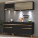 Cozinha Compacta 4 peças com Leds MP2031 Veneza Up Multimóveis Preta