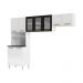 Cozinha Compacta Aço 3 Peças com Armário para Forno/Micro-ondas Multimóveis CR20367 Branco/Preto
