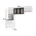 Cozinha Compacta Aço 3 Peças com Armário para Forno/Micro-ondas Multimóveis CR20367 Branco/Preto