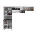 Cozinha Compacta Aço 3 Peças com Armário para Forno/Micro-ondas Multimóveis CR20367 Branco/Preto