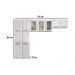 Cozinha Compacta Aço 3 Peças com Vidros Armários Aéreos e Paneleiro Multimóveis CR20368 Branco