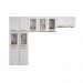 Cozinha Compacta Aço 3 Peças com Vidros Armários Aéreos e Paneleiro Multimóveis CR20369 Branco