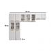Cozinha Compacta Aço 3 Peças com Vidros Armários Aéreos e Paneleiro Multimóveis CR20369 Branco