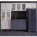 Cozinha Compacta Aço 3 Peças com Vidros Armários Aéreos e Paneleiro Multimóveis CR20369 Branco