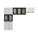 Cozinha Compacta Aço 3 Peças com Vidros Armários Aéreos e Paneleiro Multimóveis CR20369 Branco/Preto