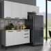 Cozinha Compacta MDF 3 Peças com Armários e Balcão com Tampo Multimóveis CR20456 Branco/Carvalho Tropical