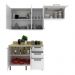 Cozinha Compacta MDF 3 Peças com Armários e Balcão com Tampo Multimóveis CR20456 Branco/Carvalho Tropical