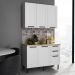 Cozinha Compacta MDF com Armário e Balcão com Tampo 120cm Multimóveis CR20452 Branco/Carvalho Tropical