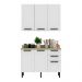 Cozinha Compacta MDF com Armário e Balcão com Tampo 120cm Multimóveis CR20452 Branco/Carvalho Tropical