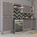 Cozinha Compacta Multimóveis Coimbra FGL2840 com Armário e Balcão Branca/Lacca Fumê