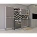 Cozinha Compacta Multimóveis Coimbra FGL2840 com Armário e Balcão Branca/Lacca Fumê
