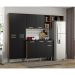 Cozinha Compacta Multimóveis Pequim FG2933 com Armário e Balcão Carvalho Avelã/Preta