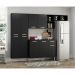 Cozinha Compacta Multimóveis Pequim Sun FG3000 com Armário e  Balcão Preta