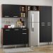 Cozinha Compacta Multimóveis Pequim Up FG2999 com Armário e Balcão Madeirada/Preta