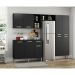 Cozinha Compacta Multimóveis Pequim Up FG2999 com Armário e Balcão Preta