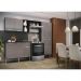 Cozinha Compacta Multimóveis Pequim Up FG3412 com 2 Leds Armário e Balcão Preta/Lacca Fumê