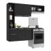 Cozinha Compacta Multimóveis Sofia FG2001 com Armário e Balcão Preta
