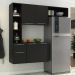 Cozinha Compacta Multimóveis Sofia FG2003 com Armário e Balcão Preta