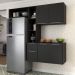 Cozinha Compacta Multimóveis Sofia FG2005 com Armário e Balcão Preta