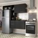 Cozinha Compacta Multimóveis Sofia FG2006 com Armário e Balcão Preta