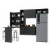 Cozinha Compacta Multimóveis Sofia FG2008 com Mesa Dobrável Preta