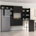 Cozinha Compacta Multimóveis Sofia FG2010 com Mesa Dobrável Preta