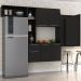 Cozinha Compacta Multimóveis Sofia FG2010 com Mesa Dobrável Preta