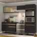 Cozinha Compacta Multimóveis Veneza GB FG3692 com Armário e Balcão Preta