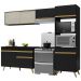 Cozinha Compacta Multimóveis Veneza GB FG3692 com Armário e Balcão Preta